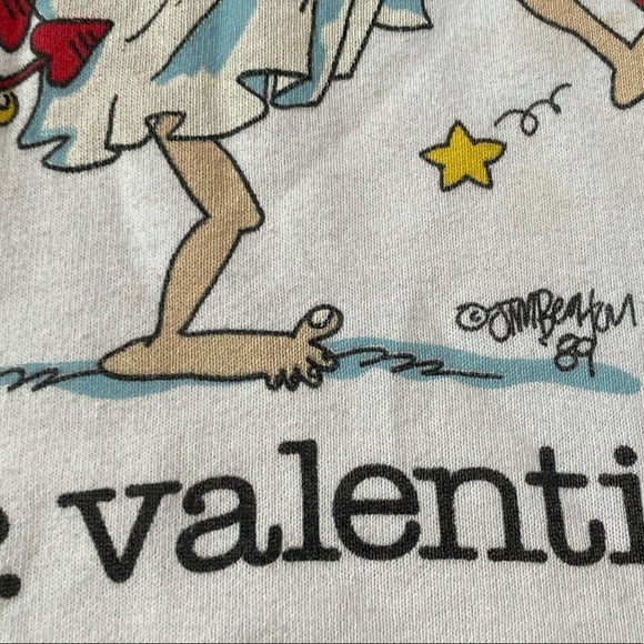 Vintage Mr. Valentine Cartoon Cupid Valentine's Day Graphic 1980s Sweatshirt - Picture 4 of 7